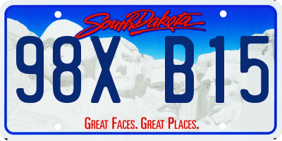 SD license plate 98XB15
