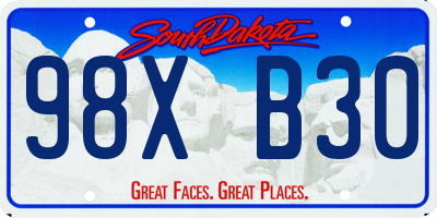 SD license plate 98XB30