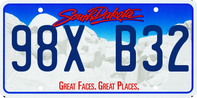 SD license plate 98XB32