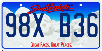SD license plate 98XB36