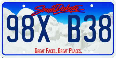 SD license plate 98XB38