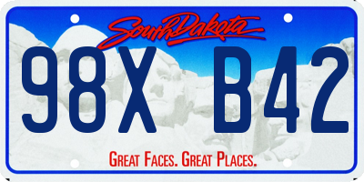 SD license plate 98XB42