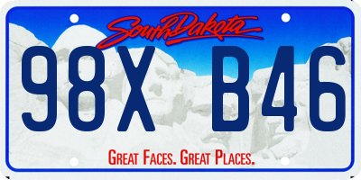 SD license plate 98XB46