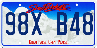 SD license plate 98XB48