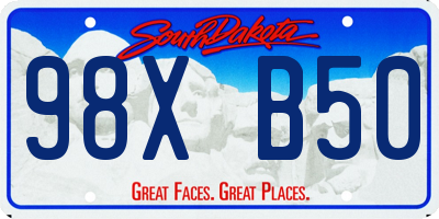 SD license plate 98XB50