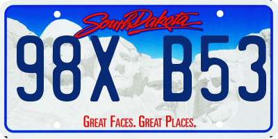 SD license plate 98XB53