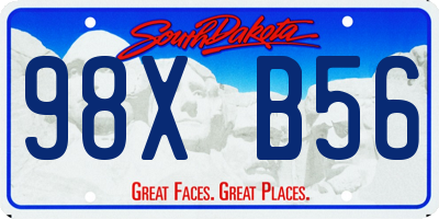 SD license plate 98XB56
