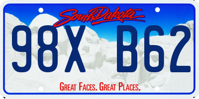 SD license plate 98XB62
