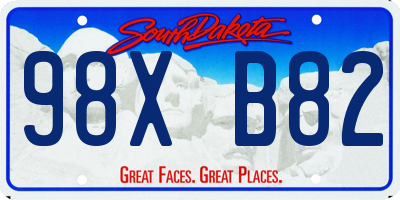 SD license plate 98XB82