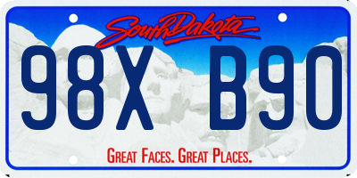 SD license plate 98XB90
