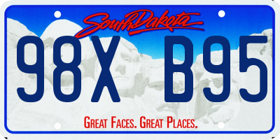 SD license plate 98XB95