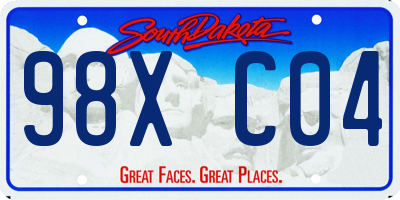 SD license plate 98XC04