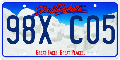 SD license plate 98XC05