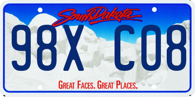 SD license plate 98XC08