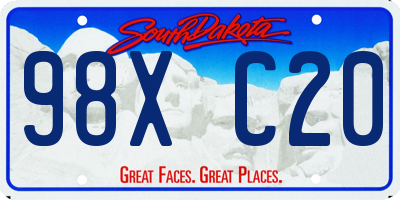 SD license plate 98XC20