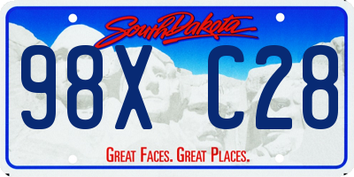 SD license plate 98XC28