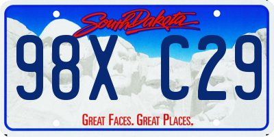 SD license plate 98XC29