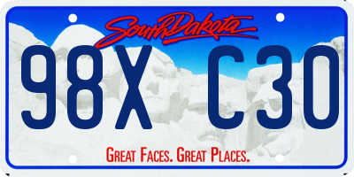 SD license plate 98XC30
