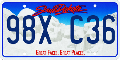 SD license plate 98XC36