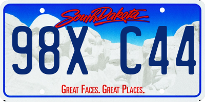 SD license plate 98XC44