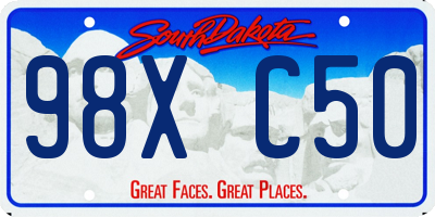 SD license plate 98XC50