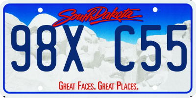 SD license plate 98XC55