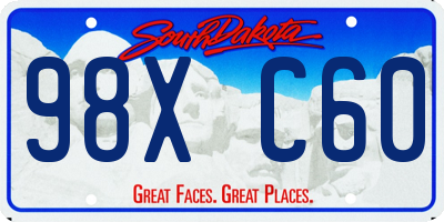 SD license plate 98XC60