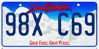 SD license plate 98XC69