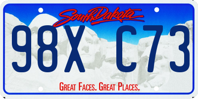 SD license plate 98XC73