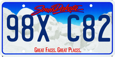 SD license plate 98XC82
