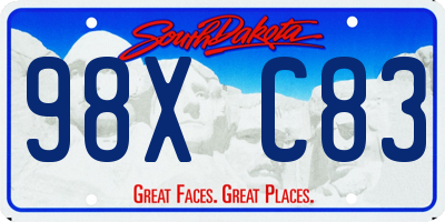 SD license plate 98XC83