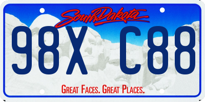 SD license plate 98XC88
