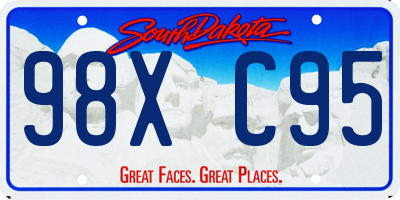 SD license plate 98XC95