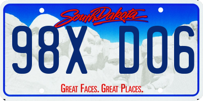 SD license plate 98XD06