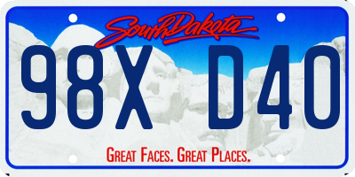 SD license plate 98XD40