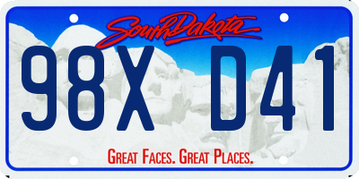SD license plate 98XD41
