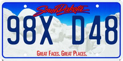 SD license plate 98XD48
