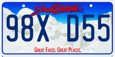 SD license plate 98XD55