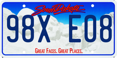 SD license plate 98XE08