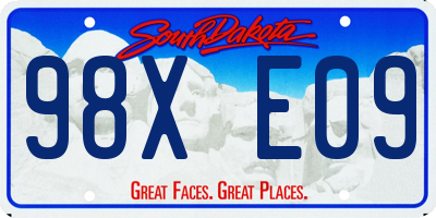 SD license plate 98XE09