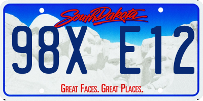 SD license plate 98XE12