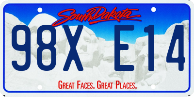 SD license plate 98XE14