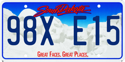 SD license plate 98XE15