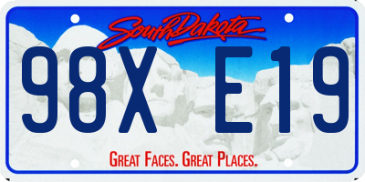 SD license plate 98XE19