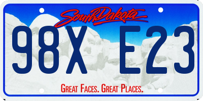 SD license plate 98XE23