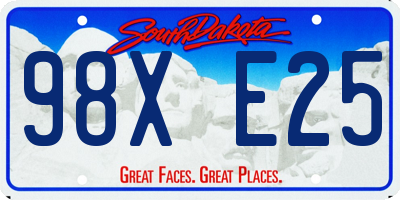 SD license plate 98XE25