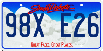 SD license plate 98XE26