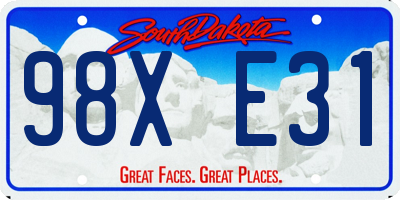 SD license plate 98XE31