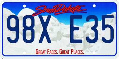 SD license plate 98XE35