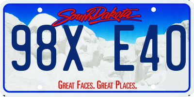 SD license plate 98XE40
